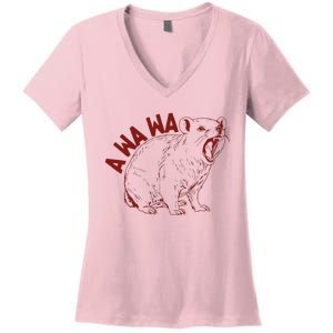 Rock Hyrax Lover Awawa Groundhog Dassi Women's V-Neck T-Shirt