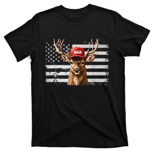 Retro Hunting Maga Camouflage Usa Flag Deer Hunting Season T-Shirt