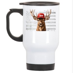 Retro Hunting Maga Camouflage Usa Flag Deer Hunting Season Stainless Steel Travel Mug