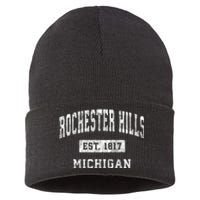 Rochester Hills Michigan Mi Vintage Established Sports Sustainable Knit Beanie