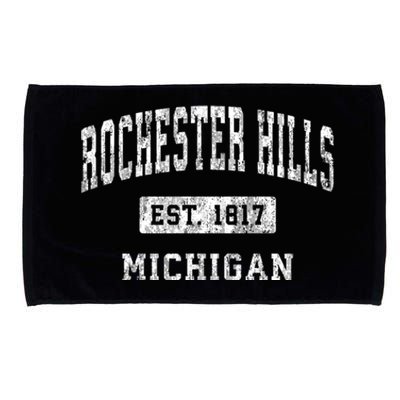 Rochester Hills Michigan Mi Vintage Established Sports Microfiber Hand Towel