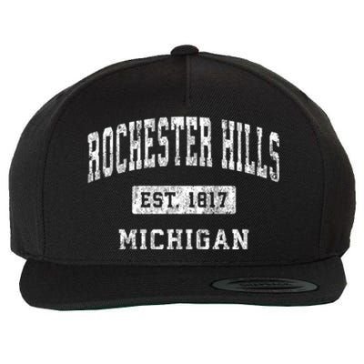 Rochester Hills Michigan Mi Vintage Established Sports Wool Snapback Cap