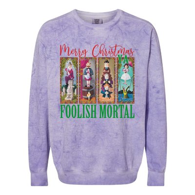 Retro Haunted Mansion Merry Christmas Hitchhiking Ghosts Xmas Colorblast Crewneck Sweatshirt