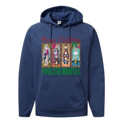 Retro Haunted Mansion Merry Christmas Hitchhiking Ghosts Xmas Performance Fleece Hoodie