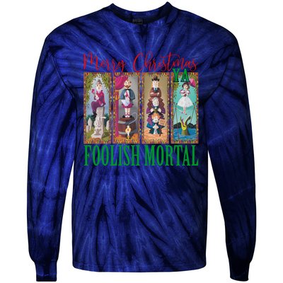 Retro Haunted Mansion Merry Christmas Hitchhiking Ghosts Xmas Tie-Dye Long Sleeve Shirt