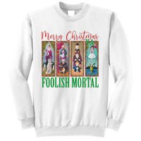 Retro Haunted Mansion Merry Christmas Hitchhiking Ghosts Xmas Sweatshirt