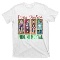 Retro Haunted Mansion Merry Christmas Hitchhiking Ghosts Xmas T-Shirt