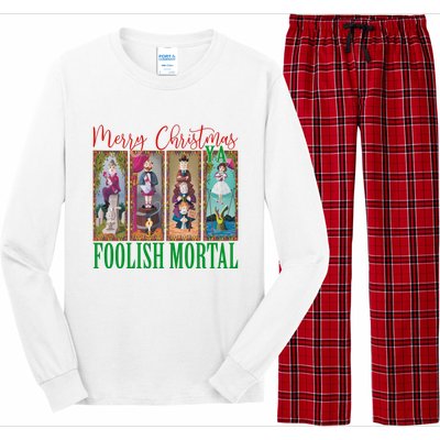 Retro Haunted Mansion Merry Christmas Hitchhiking Ghosts Xmas Long Sleeve Pajama Set