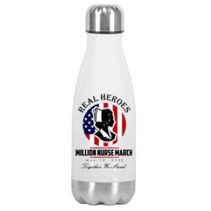 Real Heroes Million Nurse March May 12, 2022 Together We Stand Stainless Steel Insulated Water Bottle