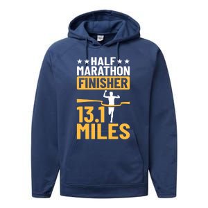 Running Half Marathon Finisher Half Marathoner Half Marathon Gift Performance Fleece Hoodie