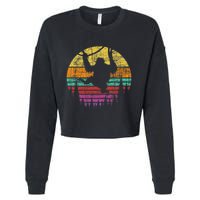 Retro Hanging Monkey Safari Jungle Animal Cropped Pullover Crew