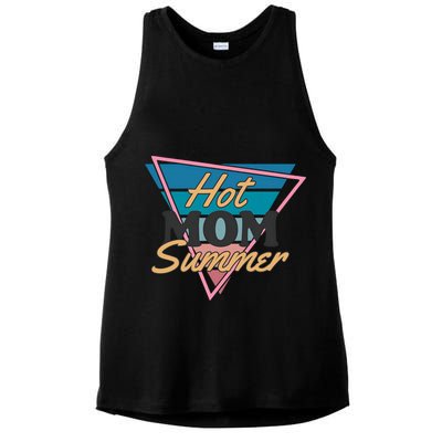 Retro Hot Mom Summer 80s Hot Mom Summer Vacation Ladies PosiCharge Tri-Blend Wicking Tank
