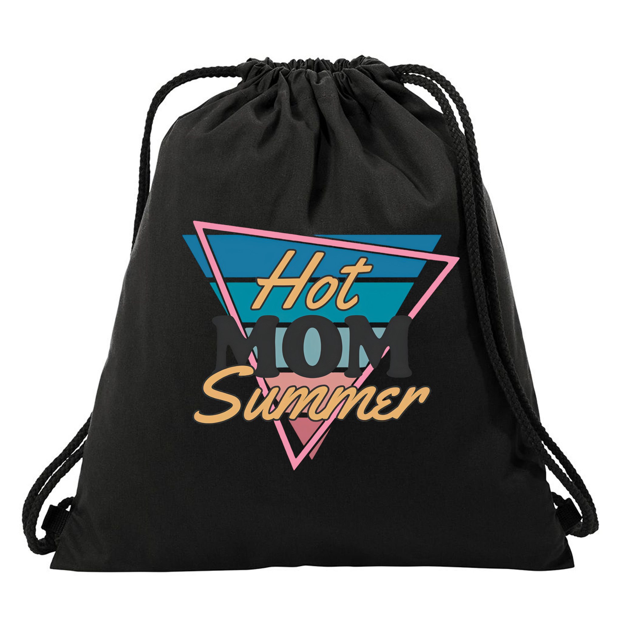 Retro Hot Mom Summer 80s Hot Mom Summer Vacation Drawstring Bag