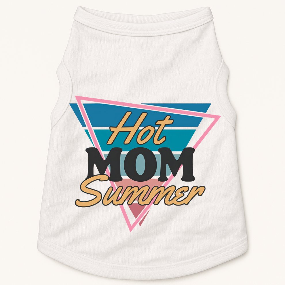 Retro Hot Mom Summer 80s Hot Mom Summer Vacation Doggie Tank
