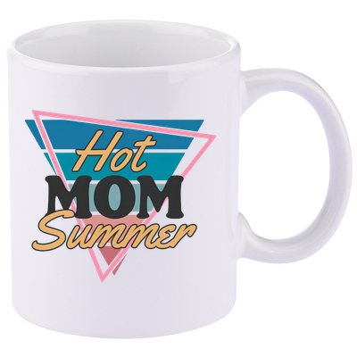 Retro Hot Mom Summer 80s Hot Mom Summer Vacation 11oz C Handle Ceramic Mug