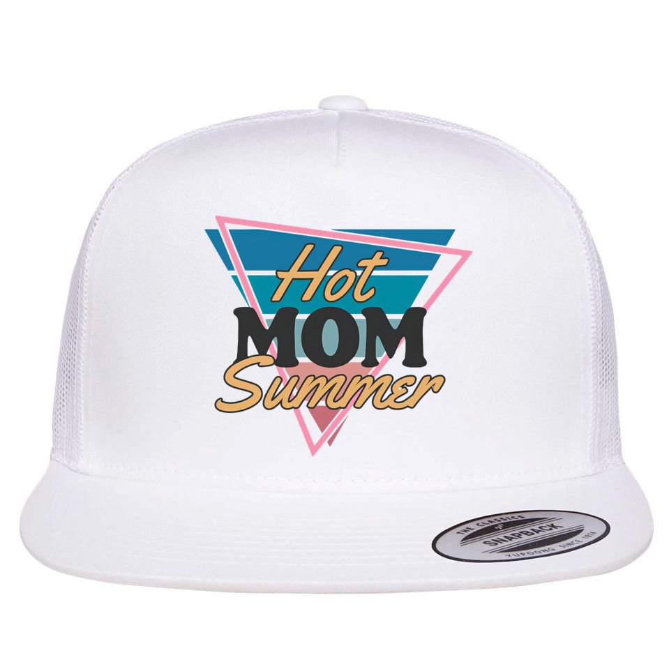 Retro Hot Mom Summer 80s Hot Mom Summer Vacation Flat Bill Trucker Hat