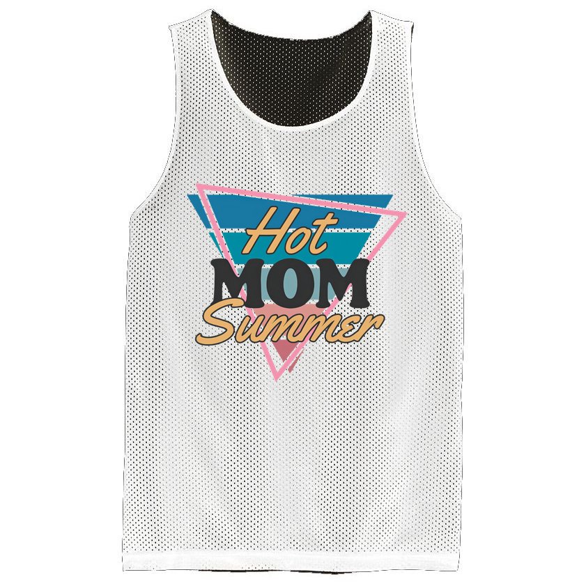 Retro Hot Mom Summer 80s Hot Mom Summer Vacation Mesh Reversible Basketball Jersey Tank