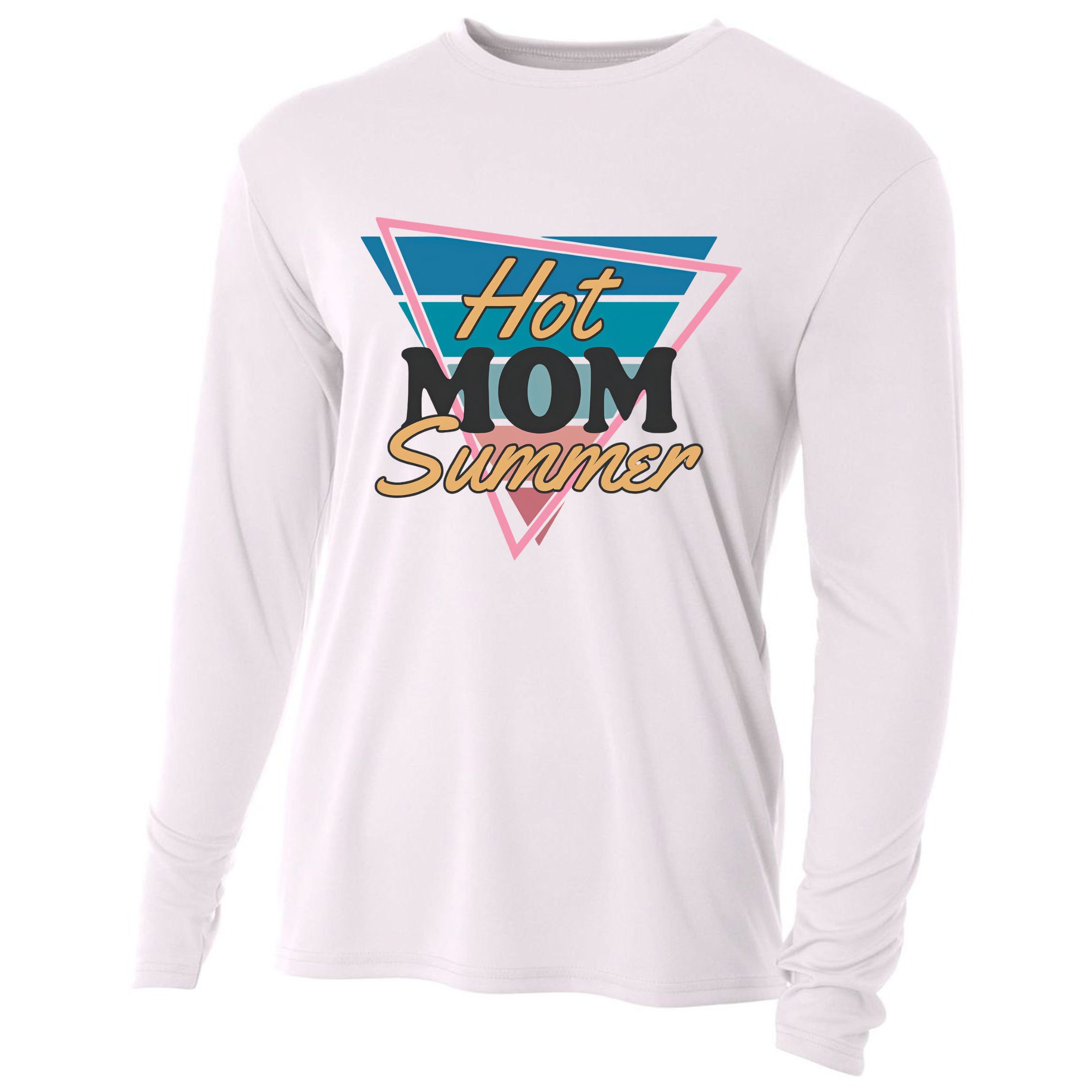 Retro Hot Mom Summer 80s Hot Mom Summer Vacation Cooling Performance Long Sleeve Crew