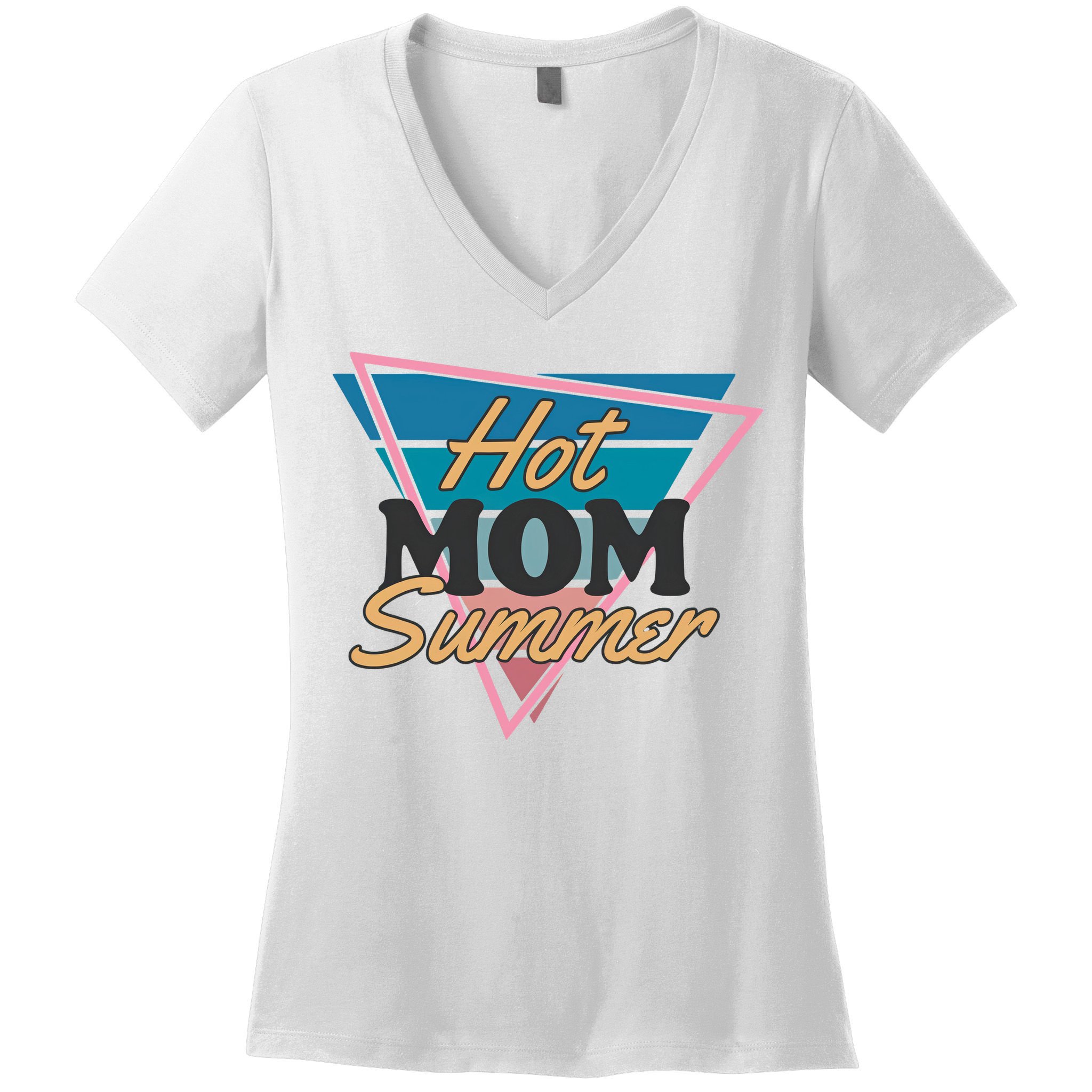 Retro Hot Mom Summer 80s Hot Mom Summer Vacation Women's V-Neck T-Shirt