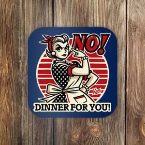 Retro Housewife Mom Says No You Get No Dinner Tonight! Coaster