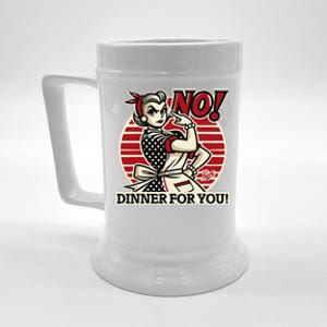 Retro Housewife Mom Says No You Get No Dinner Tonight! Beer Stein