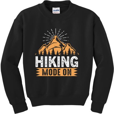 Retro Hiking Mode On Gift Kids Sweatshirt