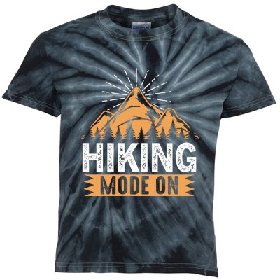 Retro Hiking Mode On Gift Kids Tie-Dye T-Shirt