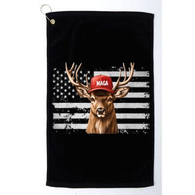 Retro Hunting Maga Camouflage Usa Flag Deer Hunting Season Platinum Collection Golf Towel