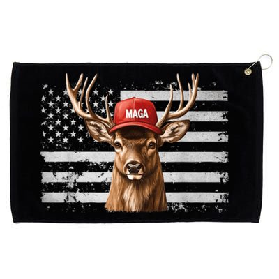 Retro Hunting Maga Camouflage Usa Flag Deer Hunting Season Grommeted Golf Towel