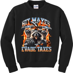 Raccoon Hit Maxes Evade Taxes Kids Sweatshirt