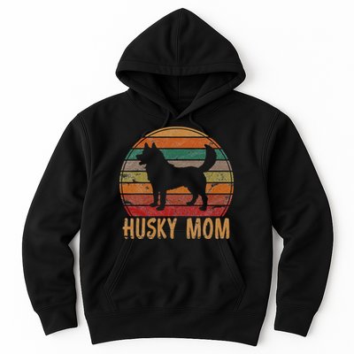 Retro Husky Mom Gift Dog Mother Pet Siberian Huskies Mama Hoodie