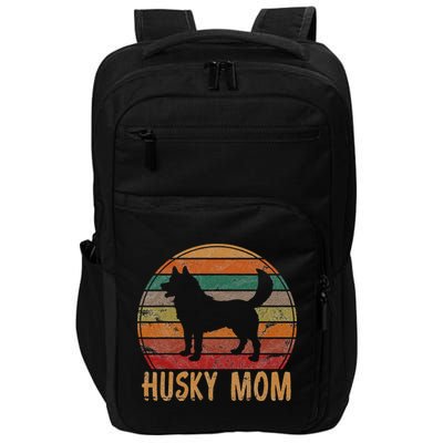 Retro Husky Mom Gift Dog Mother Pet Siberian Huskies Mama Impact Tech Backpack