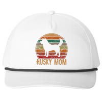 Retro Husky Mom Gift Dog Mother Pet Siberian Huskies Mama Snapback Five-Panel Rope Hat