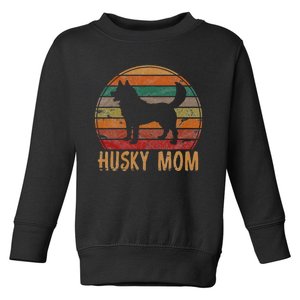 Retro Husky Mom Gift Dog Mother Pet Siberian Huskies Mama Toddler Sweatshirt