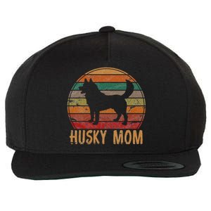 Retro Husky Mom Gift Dog Mother Pet Siberian Huskies Mama Wool Snapback Cap