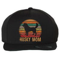 Retro Husky Mom Gift Dog Mother Pet Siberian Huskies Mama Wool Snapback Cap