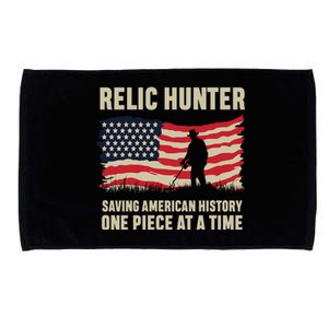 Relic Hunter Metal Detector Treasure Hunting US Flag Microfiber Hand Towel