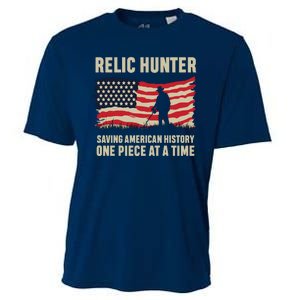 Relic Hunter Metal Detector Treasure Hunting US Flag Cooling Performance Crew T-Shirt