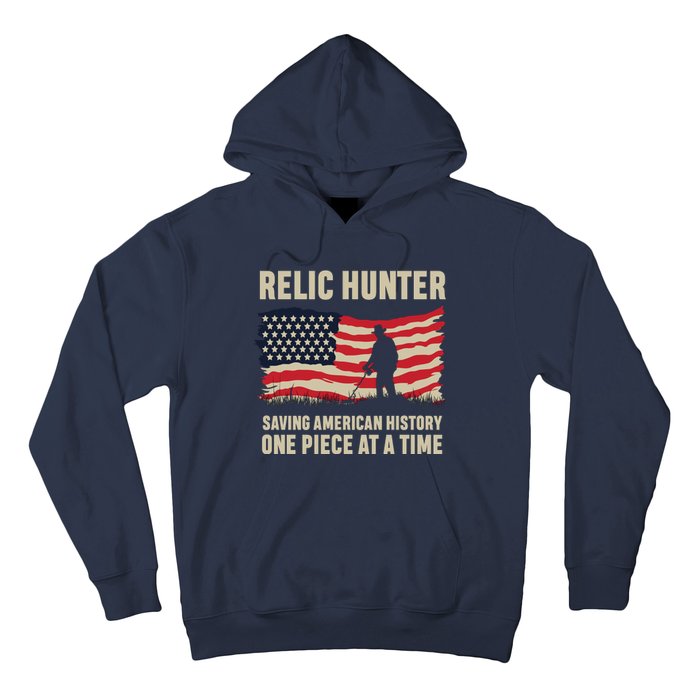 Relic Hunter Metal Detector Treasure Hunting US Flag Hoodie