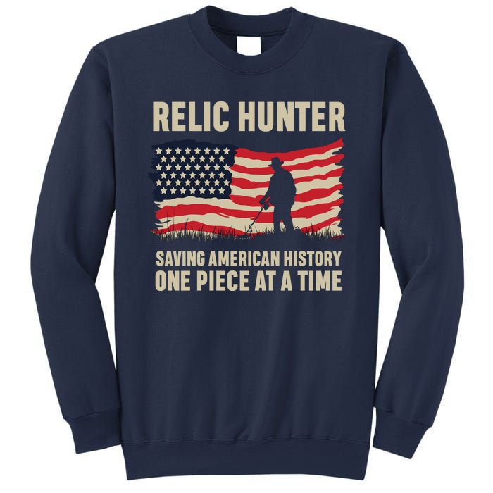 Relic Hunter Metal Detector Treasure Hunting US Flag Sweatshirt