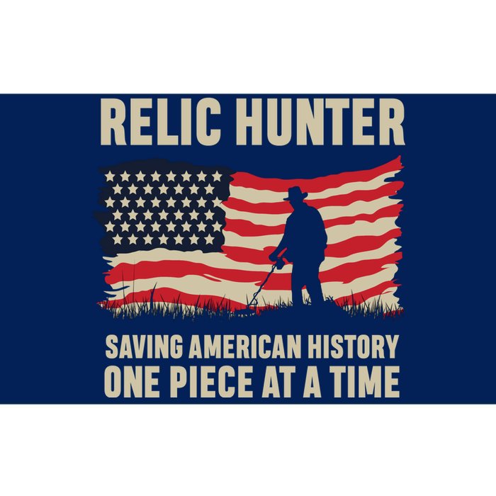 Relic Hunter Metal Detector Treasure Hunting US Flag Bumper Sticker