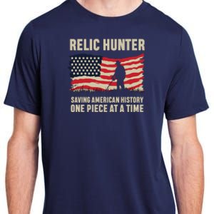 Relic Hunter Metal Detector Treasure Hunting US Flag Adult ChromaSoft Performance T-Shirt