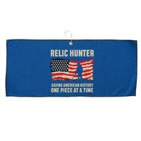 Relic Hunter Metal Detector Treasure Hunting US Flag Large Microfiber Waffle Golf Towel