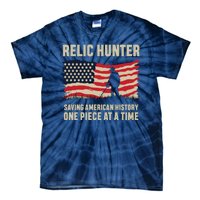 Relic Hunter Metal Detector Treasure Hunting US Flag Tie-Dye T-Shirt