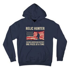 Relic Hunter Metal Detector Treasure Hunting US Flag Tall Hoodie