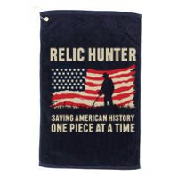 Relic Hunter Metal Detector Treasure Hunting US Flag Platinum Collection Golf Towel