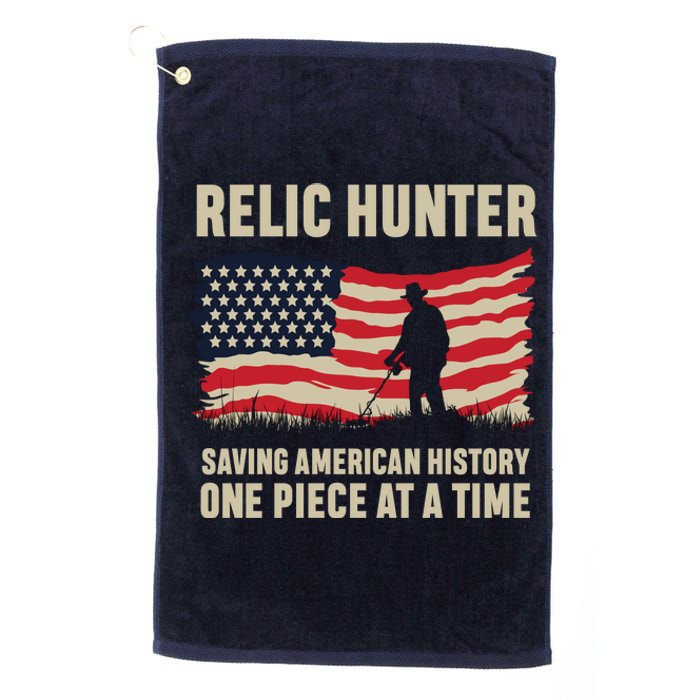 Relic Hunter Metal Detector Treasure Hunting US Flag Platinum Collection Golf Towel