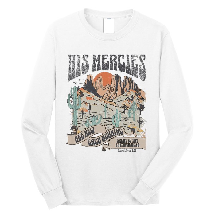 Retro His Mercies Are New Every Morning Bible Christian Long Sleeve Shirt