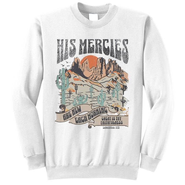 Retro His Mercies Are New Every Morning Bible Christian Sweatshirt