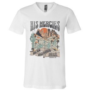 Retro His Mercies Are New Every Morning Bible Christian V-Neck T-Shirt